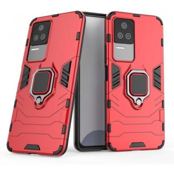 Funda Magnética Con Anillo Para Móvil Xiaomi Poco F4 5G Rojo - Carcasa Magnética con Anillo, Imán, Antigolpes, Resistente, Rígida, Dura, Tecnología de Absor