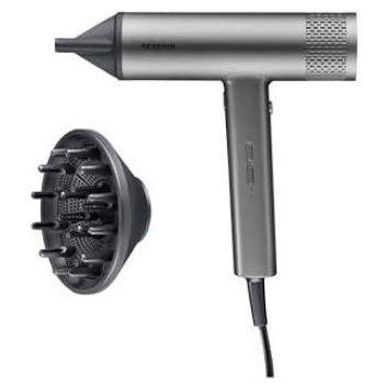 Secador de pelo Severin S-Style Speed Pro 2000W con Tecnología Iónica y Difusor Magnético, Color Gris Antracita