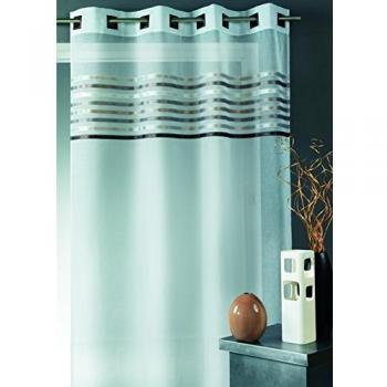 Voile Grimaud Taupe 140x260 cm con tejido de estameña en la parte superior