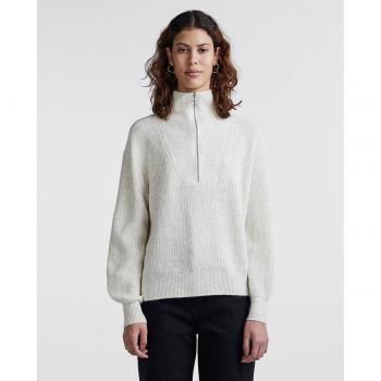 Pieces - Jersey de punto con cremallera en cuello de mujer