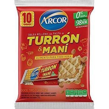 Arcor Turrón relleno con pasta de cacahuete 10u