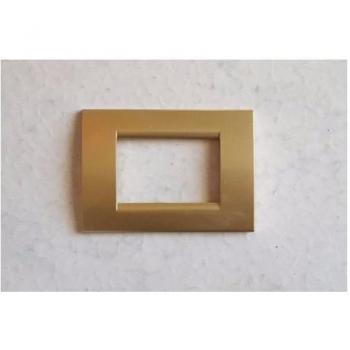 Placa Compatible Living Light en ABS 3-4-7 Postes Coloridos Oro Satinado - 4 Foros