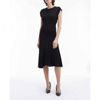 Calvin Klein - Vestido midi de manga corta liso