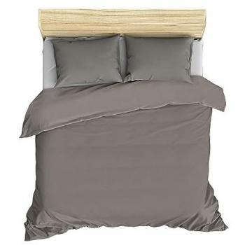 Juego de Cama 240x220 Funda Nórdica Gris Oscuro 100% Algodón - Suavidad Garantizada con 2 Fundas de Almohada