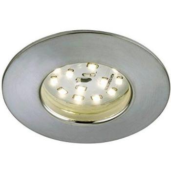 Lámpara empotrable LED regulable de aluminio, IP44, 7.5 cm diámetro, 5.5 W, luz cálida