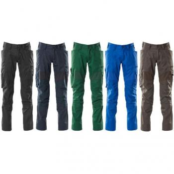 Pantalones de Trabajo MASCOT® Accelerate con Bolsillos para Rodilleras, Color Negro-Azul, Talla 76C46