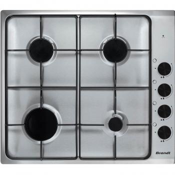 Placa de Gas Inoxidable Brandt BPE3410X, 58 cm, 4 Quemadores con Termocuplas y Encendido a Una Mano