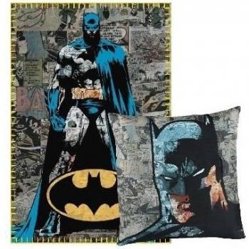 BATMAN Manta + Cojin Manta + Cojin Batman Negro