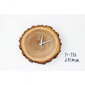 CC Estilo bosque tiempo pista madera reloj tranquilo Sweep decorativos relojes de pared, 251mm