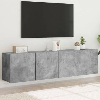 Mueble TV de pared 2 piezas hormigón gris 80x30x41 cm