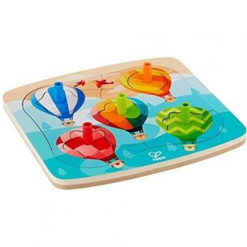 Hape- Puzzle Globos giratorios 2 en 1, Color carbón