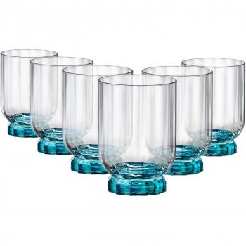 Set de 6 Vasos de Whisky Florian Lucent Blue 30 cl