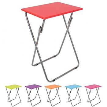 Mesa Plegable Portátil Multifuncional de Madera - 48 cm x 66 cm x 38 cm - Mesa Rectangular Pequeña Ideal para Terraza, Balcón, Camping y Jardín - Varios Colores