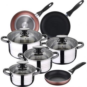Batería de cocina 8 piezas Dina con juego Sarténes