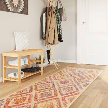 Alfombra lavable antideslizante 80x300 cm Color Beige y negro, Antracita, Gris - Alfombra de Piso para Sala de Estar, Dormitorio, Habitación, Salón