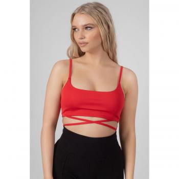 Strappy Tie Cropped Bralet Red