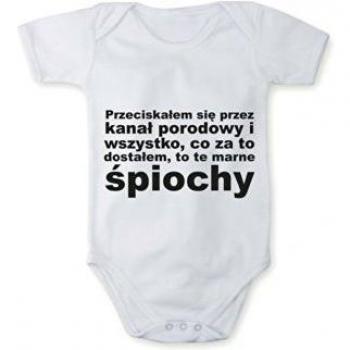 Body mameluco Tuve que viejar po el canal de alumbramiento En diferentes idiomas, Talla:12-18 meses;Color/idioma:Blanco texto polaco