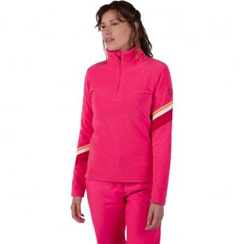 Forro Polar de Mujer Rossignol Strawpile con Media Cremallera Rosa Fuerte y Blanco