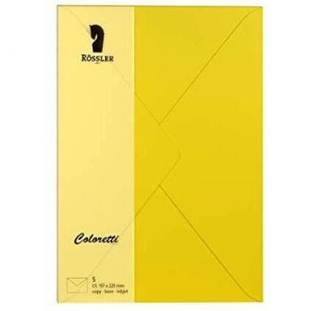 Sobres Coloretti C5, 5 unidades, color amarillo dorado (80 g/m²)