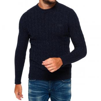 Superdry Harlo Cable Knit Crew Neck Jumper – varios colores Azul navy twist Small