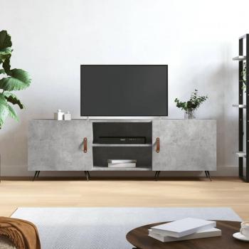 Mueble para TV de madera de ingeniería 150x30x50 cm en color gris hormigón, Mueble de salón, Mesa de TV