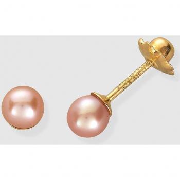 Pendientes de bebé de oro con perla natural para lucir en ocasiones especiales.