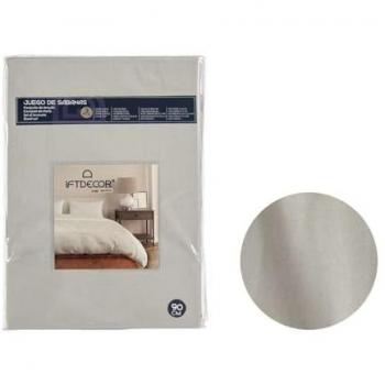 Juego de Sábanas Grises para Cama de 90 cm - 3 Piezas