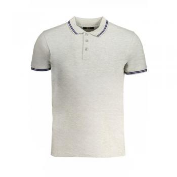 Cavalli Class Gray Cotton Polo Shirt with Embroidery - Male, Size L