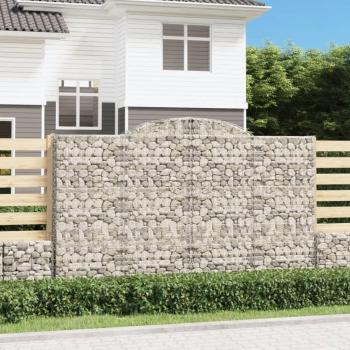 Cestas de gaviones 5 uds forma de arco hierro 300 x 30 x 40/60 cm, 300 x 30 x 60/80 cm, 300 x 30 x 80/100 cm, y c
