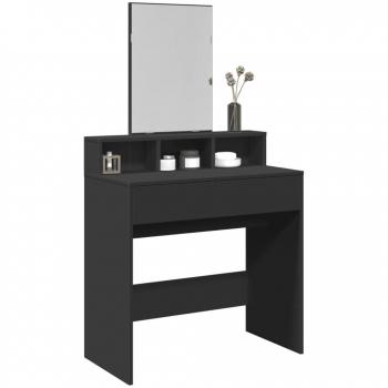 Tocador con espejo negro 80x41x144,5 cm