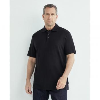 Hugo Boss Men's Big & Tall Black Cotton Polo Shirt with Logo Buttons - Size 3XL