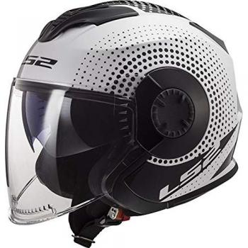 LS2 Casco Abierto Moto 2019 Of570 Verso Spin-Blanco-Negro