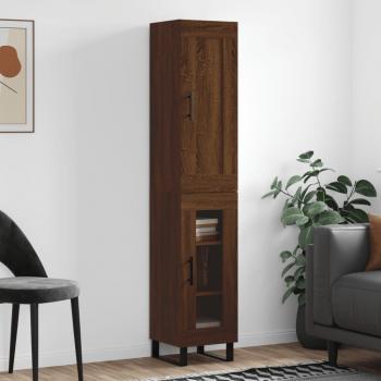 Aparador alto de madera multicapa roble marrón 34,5x34x180 cm