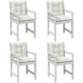 Cojines de silla de respaldo bajo 4 piezas crema Mélange 100x50x7 cm