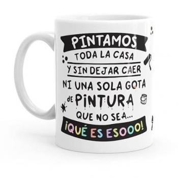 Taza Minimalista Resistente - Pintamos toda la casa - Original para Café, Apta Microondas y Lavavajillas