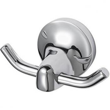 Haceka Aspen Chrome Gancho Doble, Metal, Gris, 6.89x13x5.98 cm