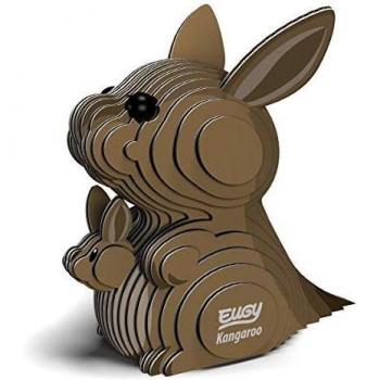 EUGY CANGURO NUEVO - Figura de colección, modelo 3D para armar, hecha de cartón reciclado, diseño educativo y ecológico, ideal para niños y adultos, fomenta la creatividad y el aprendizaje sobre la
