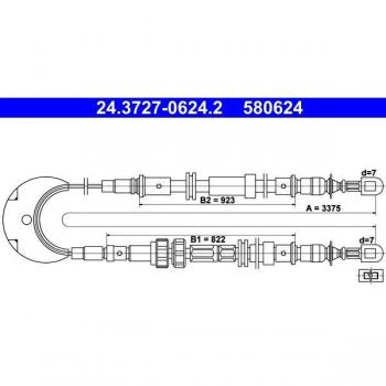 Cable de freno de mano ATE 24.3727-0624.2