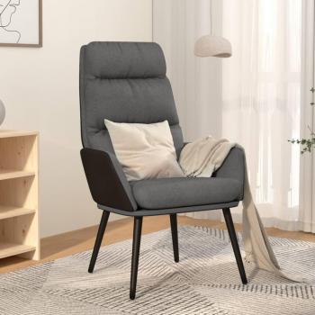Sillón de relax de tela vidaXL en gris claro, gris oscuro y negro, cómodo para dormitorio y ocio