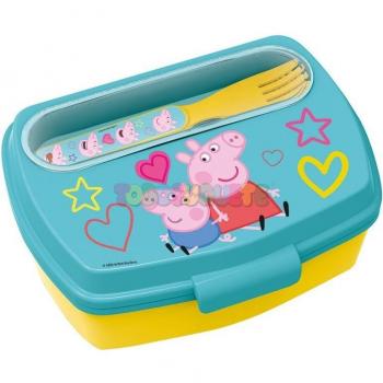 Stor - Peppa Pig Fiambrera Sandwichera Infantil con Cubiertos