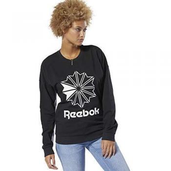 Reebok Women's Black Big Logo Crewneck Sweatshirt Size S