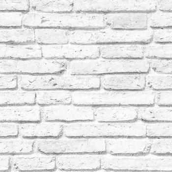 Rollo de papel pintado económico 150gr/m2 textura ladrillo blanco 0,53x10m LW-3023-01 ICH