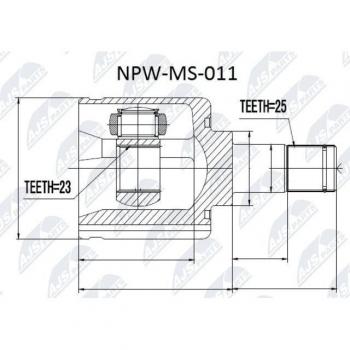 Juego de articulación para árbol de transmisión NTY NPW-MS-011