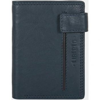 Cartera de hombre de piel azul marino con interior a contraste