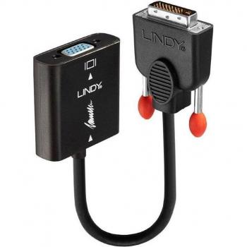 Lindy 38189 adaptador de cable de vídeo 0,1 m DVI-D VGA (D-Sub) Negro