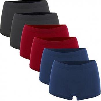 Fabio Farini Bragas sin Costuras para Mujeres en un Paquete de Seis 2 Azul, 2 Rojo, 2 Gris L-XL