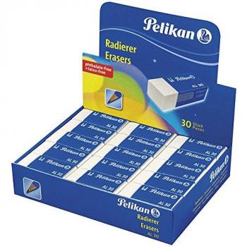 Goma de Borrar Pelikan AL30 Blanca para Lápices - 30 Piezas en Vinilo