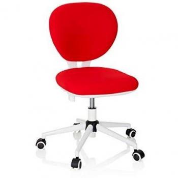 Silla giratoria infantil KID VIVO - Tela roja, ergonómica, sin apoyabrazos, altura ajustable