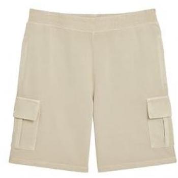 Pantalón Corto Cargo Superdry para Hombre con Pespuntes en Contraste Beige (S) - Casual, Algodón