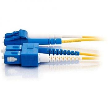 Cable de red Telegärtner CAT6 (1 m) y cable de fibra óptica LC/SC 9/125 µm (1 m) con conectores SC y LC, sin halógenos, color amarillo